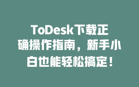 ToDesk下载正确操作指南,新手小白也能轻松搞定!-ToDesk下载 - 远程桌面软件