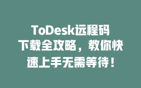 ToDesk远程码下载全攻略,教你快速上手无需等待!-ToDesk下载 - 远程桌面软件