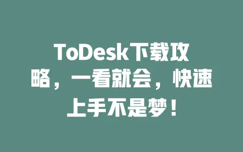 ToDesk下载攻略,一看就会,快速上手不是梦!-ToDesk下载 - 远程桌面软件