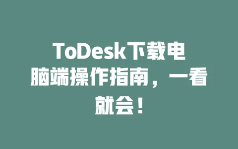 ToDesk下载电脑端操作指南,一看就会! 一
