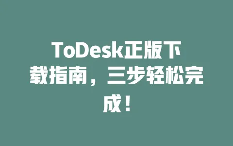 ToDesk正版下载指南,三步轻松完成! 一