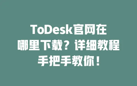 ToDesk官网在哪里下载?详细教程手把手教你!-ToDesk下载 - 远程桌面软件