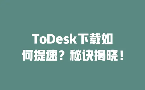 ToDesk下载如何提速?秘诀揭晓!-ToDesk下载 - 远程桌面软件