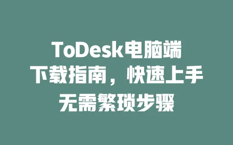 ToDesk电脑端下载指南，快速上手无需繁琐步骤-ToDesk下载 - 远程桌面软件